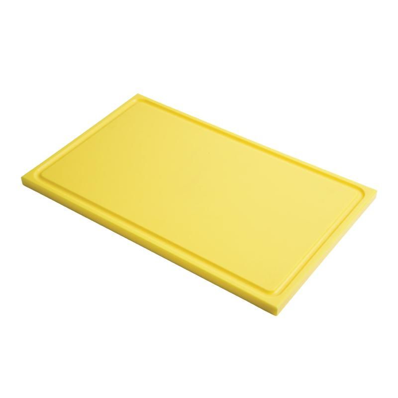 Gastronorm GN 1/1 HDPE Snijplank met geul Geel
