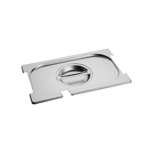 RVS Deksel met lepel en greepuitsparing 1/4 GN