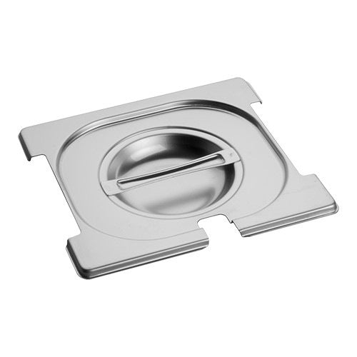 RVS Deksel met lepel en greepuitsparing 1/6 GN