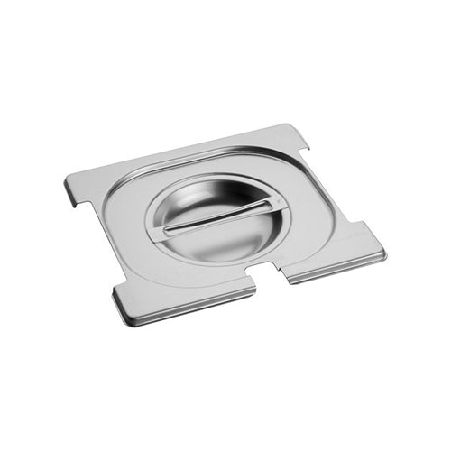 RVS Deksel met lepel en greepuitsparing 1/6 GN