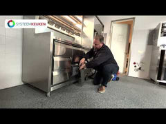 Systeemkeuken koelwerkbank - 4 secties - 2x deur | motor + lade | deur
