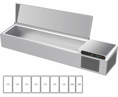Systeemkeuken ingrediëntenkoeling, 7 GN 1/3 + 2 GN 2/8 + RVS deksel