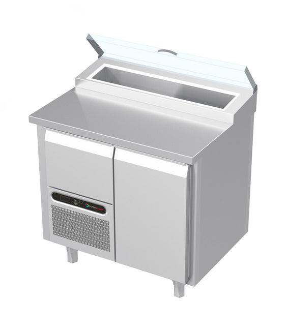 Systeemkeuken saladiëre - 2 secties - motor + lade | deur