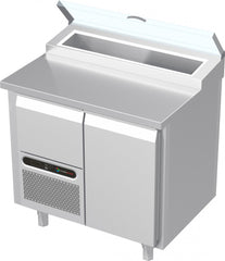Systeemkeuken saladiëre - 2 secties - motor + lade | deur