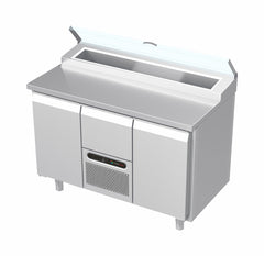 Systeemkeuken saladiëre - 3 secties - deur | motor + lade | deur