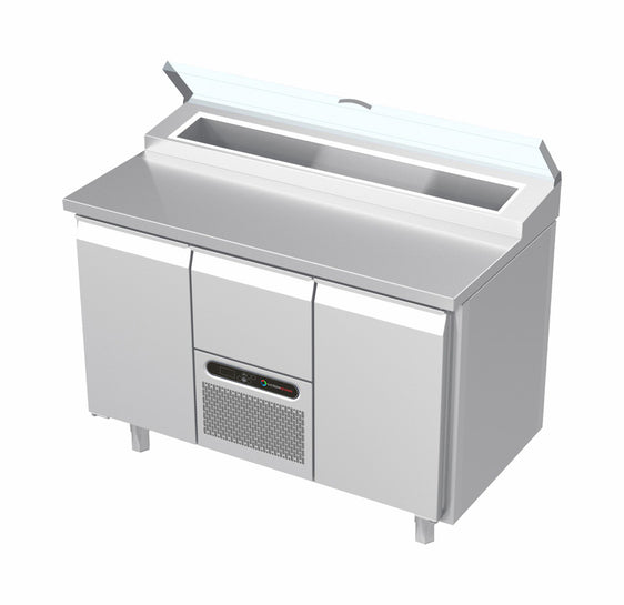 Systeemkeuken saladiëre - 3 secties - deur | motor + lade | deur
