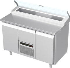 Systeemkeuken saladiëre - 3 secties - deur | motor + lade | deur