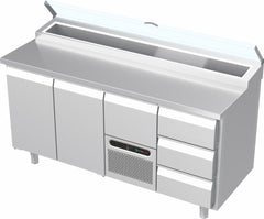 Systeemkeuken saladiëre - 4 secties - 2x deur | motor + lade | 3 lade
