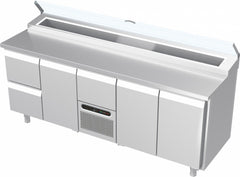 Systeemkeuken saladiëre - 5 secties - 2 lade, deur, motor + lade, 2x deur