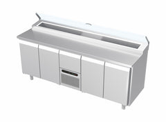 Systeemkeuken saladiëre - 5 secties - 2x deur, motor + lade, 2x deur