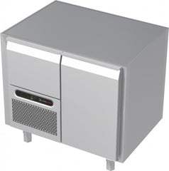 Systeemkeuken koelwerkbank - 2 secties - motor + lade | deur