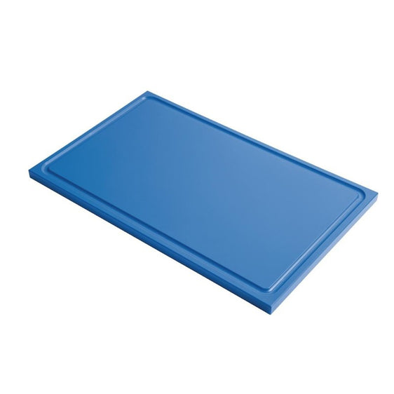 Gastronorm GN 1/1 HDPE Snijplank met geul Blauw