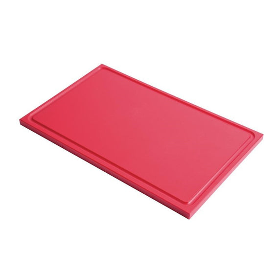 Gastronorm GN 1/1 HDPE Snijplank met geul Rood